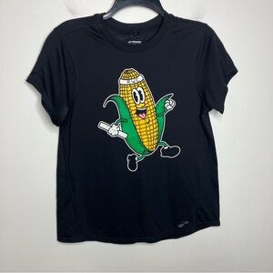 Brooks running corn graphic‎ tee black womens size large casual lightweight